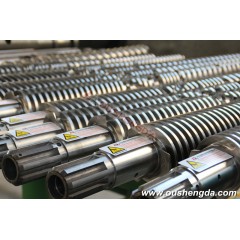 Conical twin screw barrel